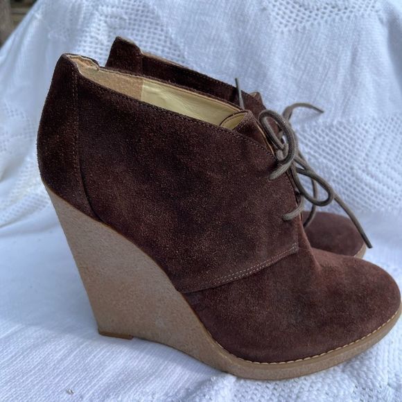 ENZO ANGIOLINI  EAFLORY suede wedge booties rubber‎ wedges - Picture 14 of 14